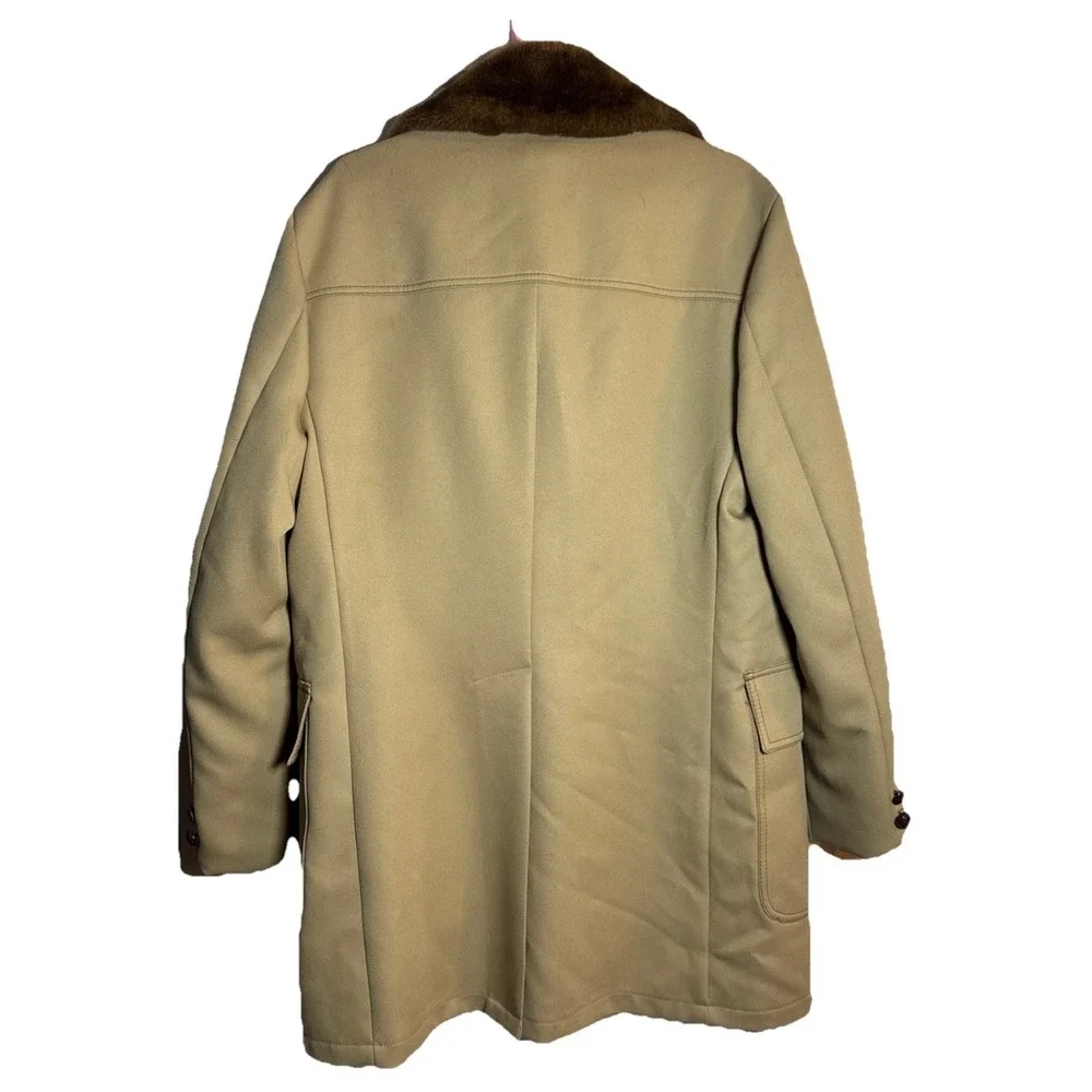 Vintage‎ Campus Outerwear Tan Coat 44 USA Faux Shearling Lined Western Jacket